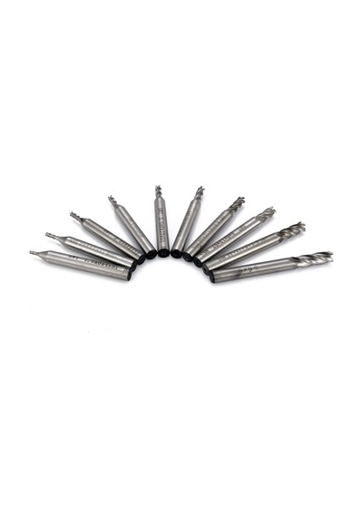 10 Adet Hss Düz Shank 4 Flüt End Mill Cnc Matkap Ucu Set 1.5