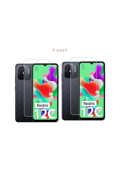 Xiaomi Redmi 12c Ile Uyumlu Ekran Koruyucu Şeffaf Temperli Kırılmaz Cam Ekran Koruyucu 2 Adet