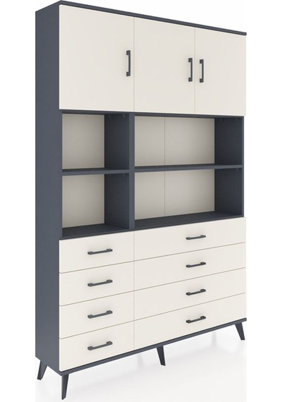Arges Dolap 8 Raflı 8 Çekmeceli 3 Kapaklı 132x30x195 Antrasit-aytaşı/aytaşı Aytası/aytası Arges Dolap 8 Raflı 8 Çekmeceli 3 Kapaklı 132x30x195 Antrasit-aytaşı/aytaşı Aytası/aytası