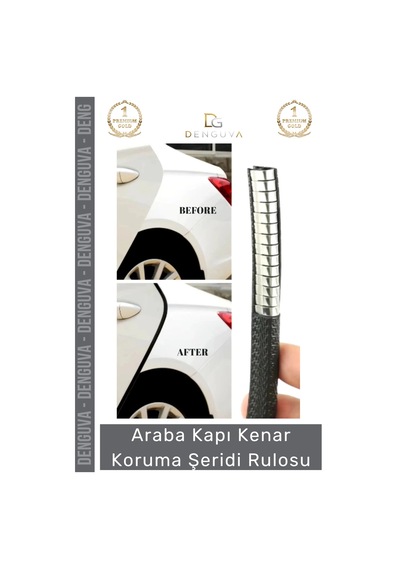 Korumafitili Esnek Dayanıklı Kauçuk Metal Klipsli Araç Kapı Bagaj Kenar Darbe Koruma Fitil Şeridi