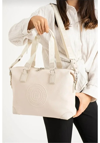 Just Polo Kadın Yeni Sezon Büyük Boy Lüks El Ve Omuz Çantası Shoulder Bag Ebat: 33 X 40 Cm Krem