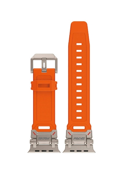 Watch 42mm Uyumlu Kordon Skinarma Titon Serisi Hava Alabilen Delikli Strap Kayış Turuncu