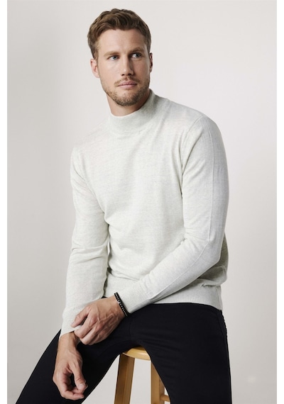 Tudors Slim Fit Yarım Balıkçı Yaka Düz Erkek Gri Kazak-27727-gri Gri