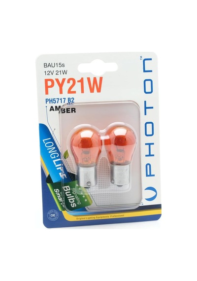 Photon Ampul Py21w 12v Amber Şaşi Tirnak 2'li Blister Minyatür Pht Ph5717 B2