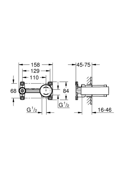 Grohe Tek Kumandalı Lavabo Bataryası 1/2". Universal Ankastre İç