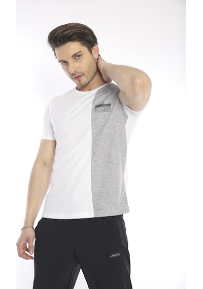 Escetic Erkek Spor, Abd Pike Interlok 1. Kalite Kumaş Beyaz Slimfit Bisik
