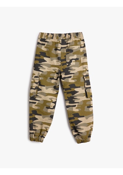 Koton Kargo Jogger Pantolon Kamuflaj Desenli Beli Bağlamalı Pamuklu Bej Desenli 4wkb40024tw Ekru Koton Kargo Jogger Pantolon Kamuflaj Desenli Beli Bağlamalı Pamuklu Bej Desenli 4wkb40024tw Ekru