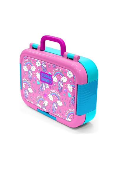 Coral High Kids Mor Açık Pembe Unicorn Desenli Paslanmaz Çelik Beslenme Kabı 39305 Pembe