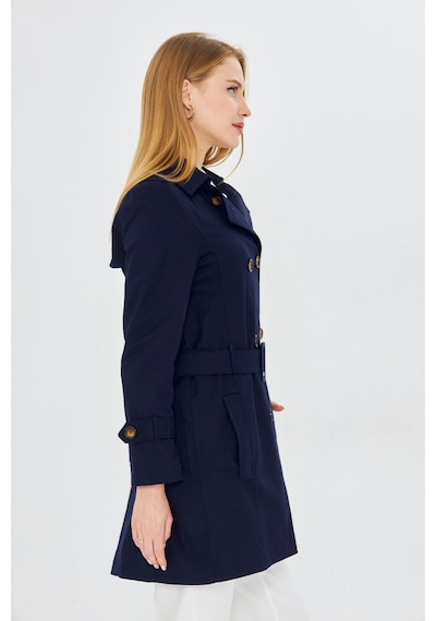 Pastelastore Esnek Pamuk Gabardin Kısa 80cm Omuz Apoletli Kemerli Kadın Trençkot 1120 Koyu Lacivert Pastelastore Esnek Pamuk Gabardin Kısa 80cm Omuz Apoletli Kemerli Kadın Trençkot 1120 Koyu Lacivert