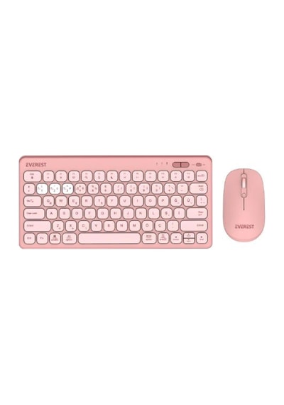 Everest Lumı Km-bt903 Pembe 3in1 3 Bt + 2.4 1600dpi Q Kablosuz Klavye + Mouse Set Kdo