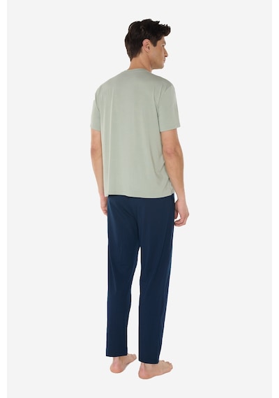 Malabadi Erkek Yeşil Bisiklet Yaka Micro Modal Extra Yumuşak Yazlık Pijama Takımı 6030