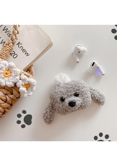 Apple Uyumlu AirPods Pro 1. / 2. Nesil İle Kılıf Kalp Leopar Taş Kiraz Desenli Fiyok Tutmalı Kılıflar Gri