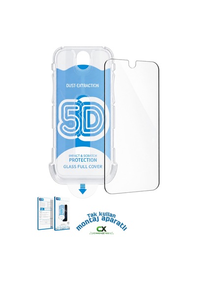 Apple iPhone Uyumlu 16 Pro - 9h Platinum Glass Full Cover Montaj Aparatlı Ekran Koruyucu Cam