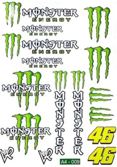 Monster Motosiklet Sticker (Etiket) Set