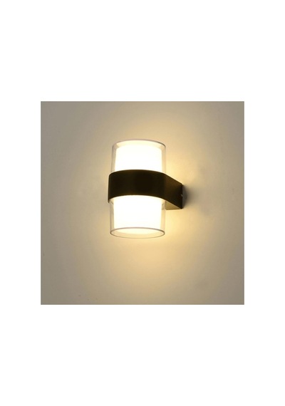 Silindir Led Aplik - 12 Watt, Ip54, İç Ve Dış Mekan 10 Parça Siyah
