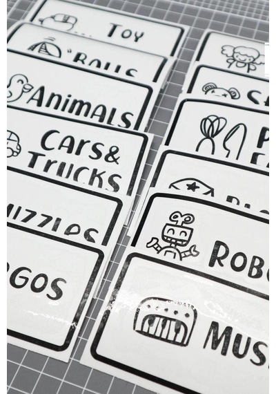 MSticker Oyuncak Kutusu Sticker-Organizer Etiket-Şeffaf Baskılı 28 Adet