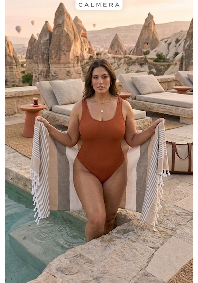 Calmera Natura Peştemal Pamuk - Doğal Saçaklı Plaj, Deniz, Havuz, Spa, Sauna, Spor, Seyahat Havlusu - Bej