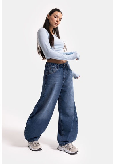 Kadın T.kot 4s6-5 Mega Balon Fit %100 Koton T45 Denim Jean
