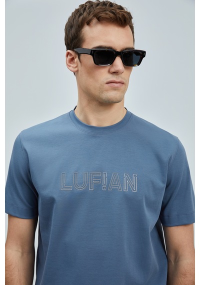 Lufian Thınk Modern Grafik T- Shirt Koyu Mavi Koyu Mavi 111020240100310 Koyu Mavi