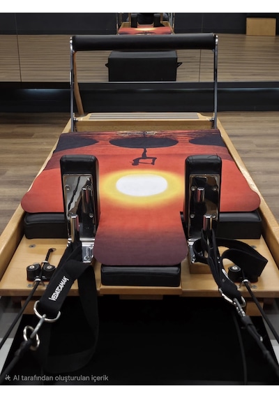 Reformer Pilates Mat ' Kaymaz' -'sunset Yoga' Renkli