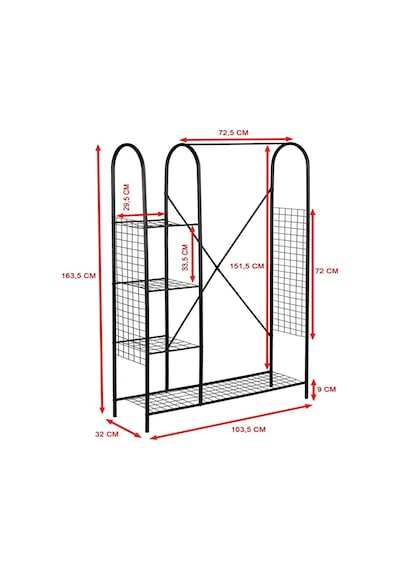 Gardrop Askı Metal Askılık Kıyafet Etek Askısı 5181 Siyah