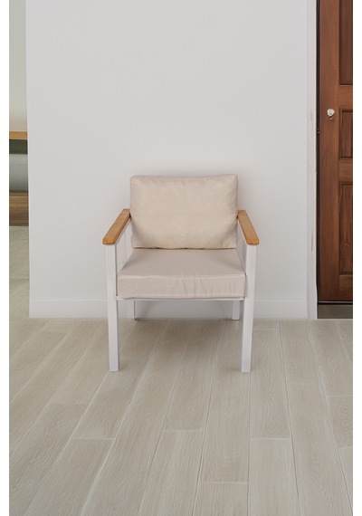 Neokas Metal Balkon Oturma Grubu, Bahçe Takımı, Kafe Koltuğu, Bekleme Alanı Koltuğu, 1 Adet Koltuk Beyaz