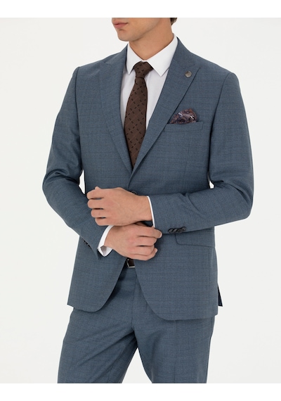 Pierre Cardin %100 Yün Koyu Mavi Ekstra Slim Fit Takım Elbise 50273544-vr032