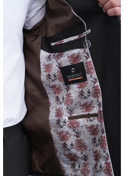 Dupont Classics Dupont Slim Fit Sivri Yaka 6 Drop Çift Yırtmaç Çizgili Viskon Kruvaze Erkek Takım Elbise Kahverengi Dupont Classics Dupont Slim Fit Sivri Yaka 6 Drop Çift Yırtmaç Çizgili Viskon Kruvaze Erkek Takım Elbise Kahverengi