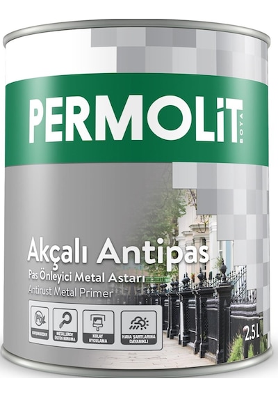Permolit Akçalı Antipas Pas Önleyici Boya Gri 0.75 Lt.