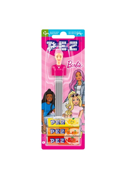 Pez Dispenser Barbie Purple Hair Meyve Aromalı Şekerleme Makinesi Ve Şekerleme Yedekleri