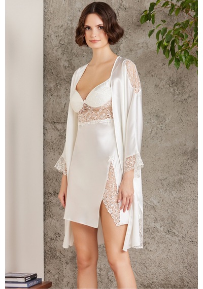 Pierre Cardin Kadın 6'lı Saten Çeyiz Seti Ekru