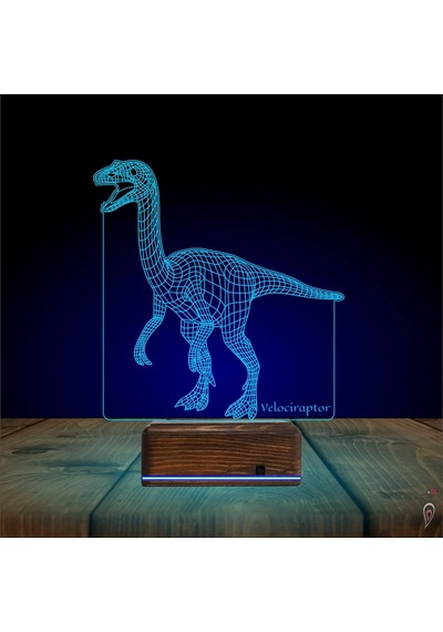 Luvivia Dinozor Velociraptor 3d Lamba - Masa Gece Lambası Şeffaf