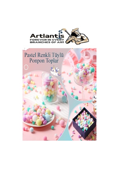 Pastel Renkli Pon Pon 10 20 30 Mm 255 Li 1 Paket Peluş Ponpon Tüylü Ponpon Okul Öncesi Kreş El İşi Hobi Elişi