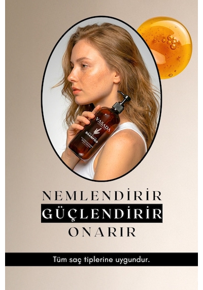 Vasada Biotin & Keratin İçerikli Saç Dökülmesi Karşıtı Sülfatsız Bitkisel Şampuan 500 ML