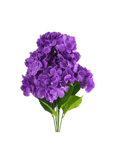 Yapay Çiçek Ortanca Çiçeği Demeti 43 Cm Mor Koyu