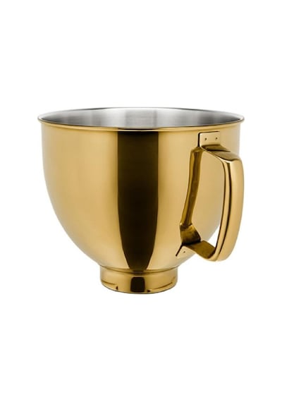 KitchenAid Uyumlu 4,8 L Stand Mikser Için Paslanmaz Çelik Kase Parlak Gold 5ksm5ssbrg