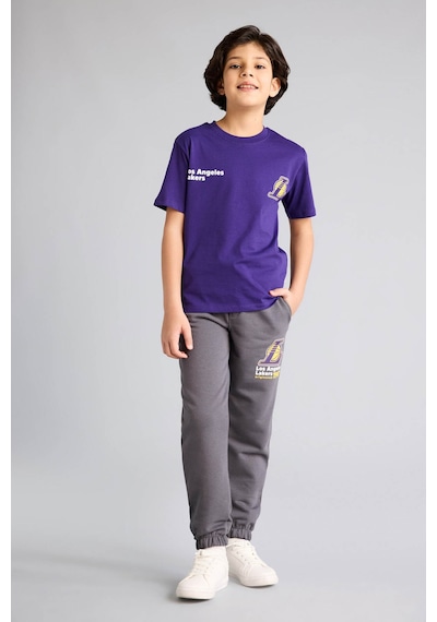 Defacto Nba Los Angeles Lakers New Regular Fıt Bisiklet Yaka Kısa Kollu Tişört Erkek Çocuk G7613a826smpr299 Mor-pr299