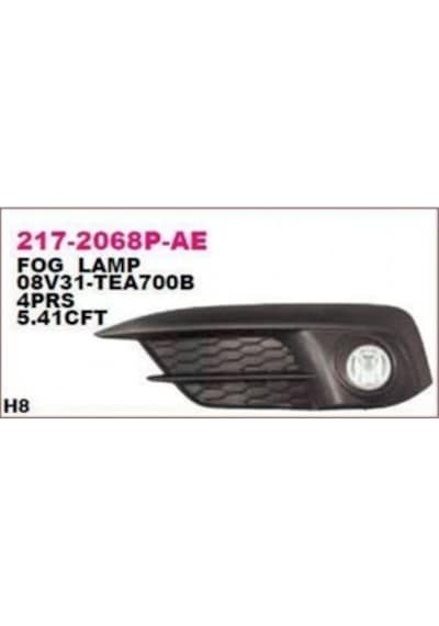 Sis Lambası Civic 2016-2018 Duylu Ön Sol Ve Sağ Aynı Komple Sis Kapaklı Oem No:217-2068p-ae Adet