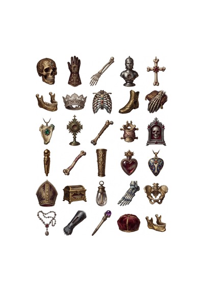 30 Adet Gotik Rölik İskelet Sticker Seti - Laptop, Ajanda Ve Kılıf Çok Renkli