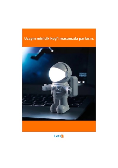 Astronot Usb Gece Lambası Sevimli Aydınlatma Çok Renkli