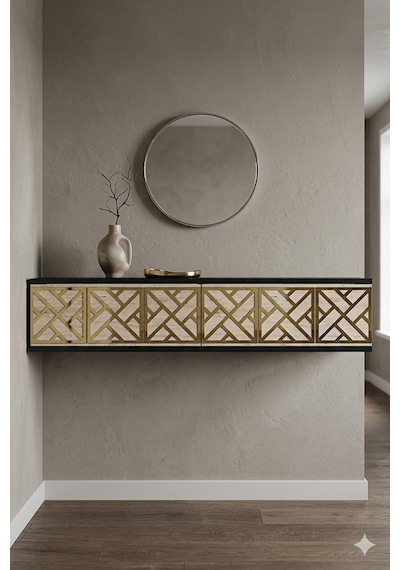 Da1238atg Arex Dresuar , Antre Hol Rafı Antrasit-traverten-gold 120cm Da1238atg Arex Dresuar , Antre Hol Rafı Antrasit-traverten-gold 120cm