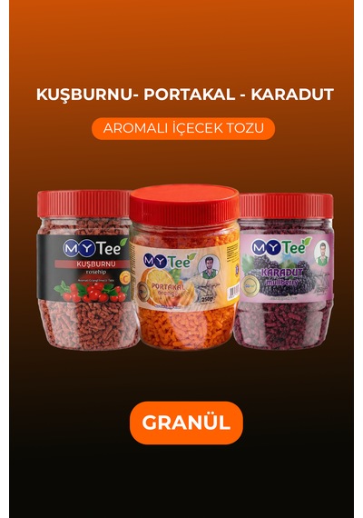 Mytee 3'lü Portakal - Kuşburnu - Karadut Aromalı Granül İçecek Tozu 3 X 250gr 750 G