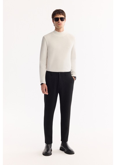Avva Erkek Siyah Yani Lastikli Bi-stretch Hafif Slim Fit Pantolon A52y3218