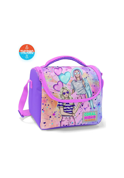 Coral High Kids Pembe Mor Fashion Girl Desenli Thermo Beslenme Çantası 11755