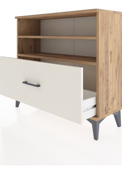 Arges Şifonyer 2 Raflı Tek Çekmeceli 88x30x80 Çam-aytaşı Çam
