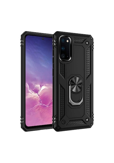 Samsung Galaxy Uyumlu S20 Kılıf Tank Zırh Yüzüklü Mıknatıslı Standlı Kapak Vega