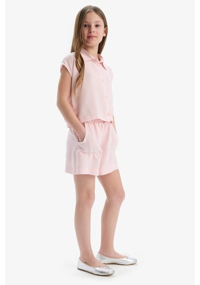 DeFacto Kız Çocuk Beli Lastikli Viskon Şort D7616A825HSPN638 Pembe