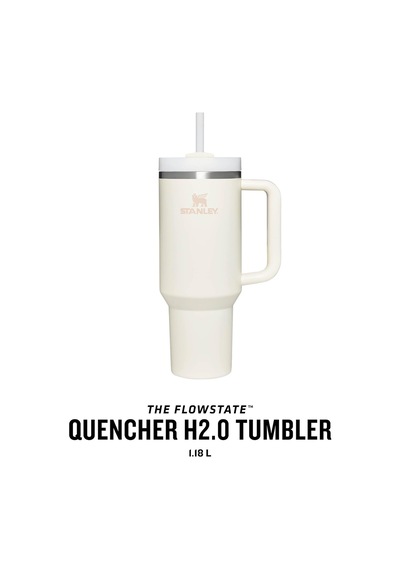 Quencher H2.0 Flowstate Pipetli Termos Bardak 1.18 Litre - Krem Paslanmaz Çelik Çok Renkli