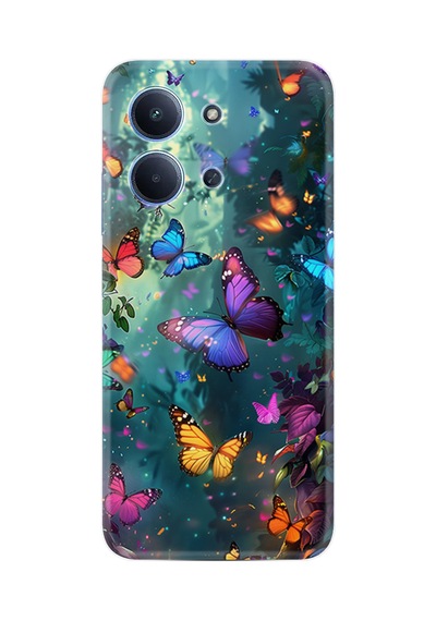Xiaomi Redmi 15c Kılıf Limited Resimli Rengarenk Kelebekler 224
