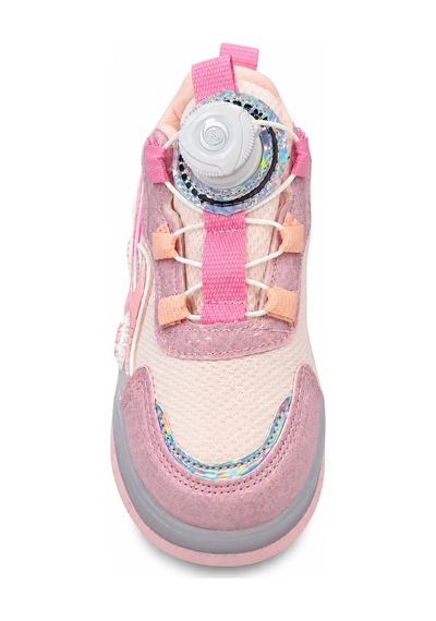 Papucumun Dünyası Kız Çocuk Işıklı Patenli Mekanizma Bağcıklı Sneaker Pembe